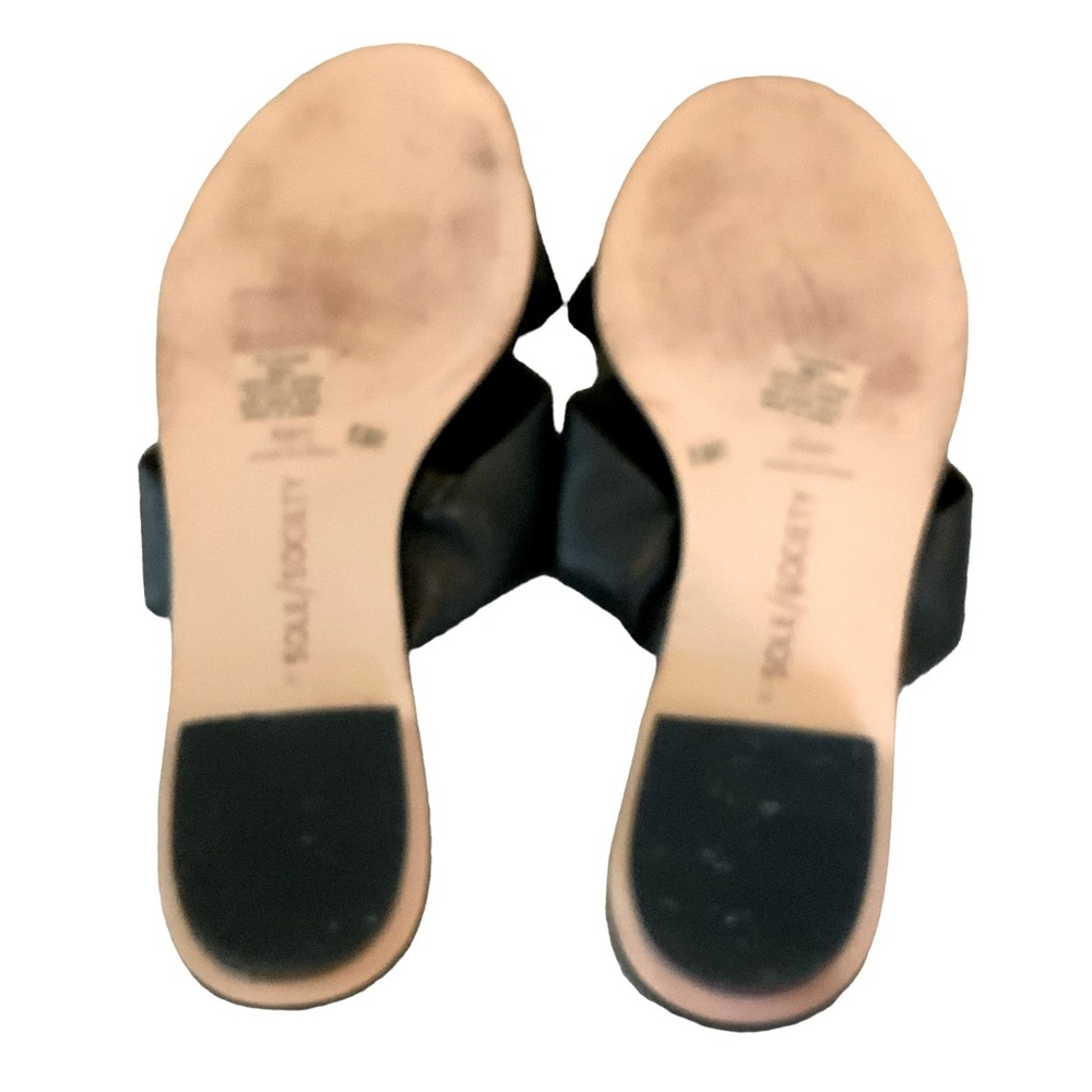 Sole Society Sandals Black and Silver Slides Flats Open Toes Comfy Size 9.5 - Picture 6 of 7